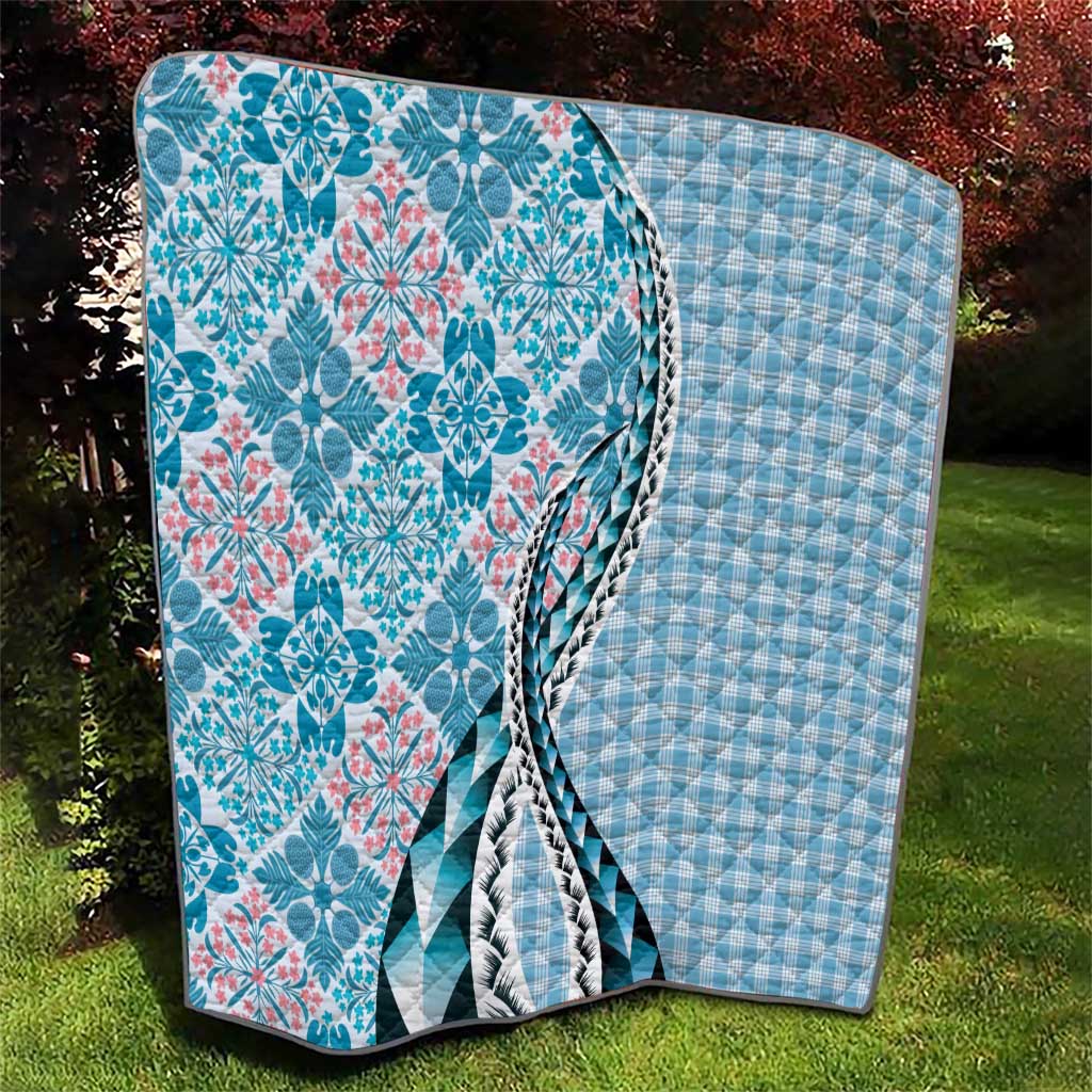 Aloha Vintage Palaka Floral Hawaiian Quilt Quilt Uliuli Motif - Polynesian Pride