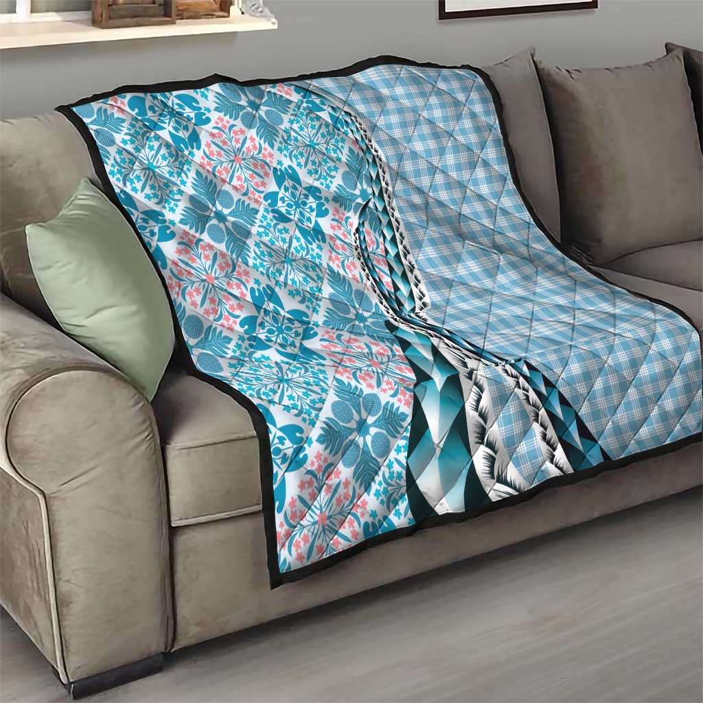 Aloha Vintage Palaka Floral Hawaiian Quilt Quilt Uliuli Motif - Polynesian Pride