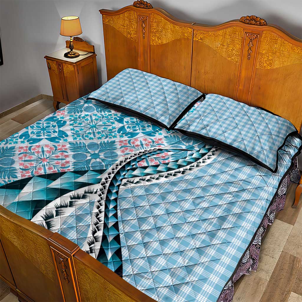Aloha Vintage Palaka Floral Hawaiian Quilt Quilt Bed Set Uliuli Motif - Polynesian Pride