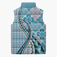 Aloha Vintage Palaka Floral Hawaiian Quilt Sleeveless Puffer Jacket Uliuli Motif LT9 - Polynesian Pride