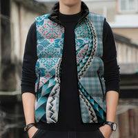 Aloha Vintage Palaka Floral Hawaiian Quilt Sleeveless Puffer Jacket Uliuli Motif LT9 - Polynesian Pride