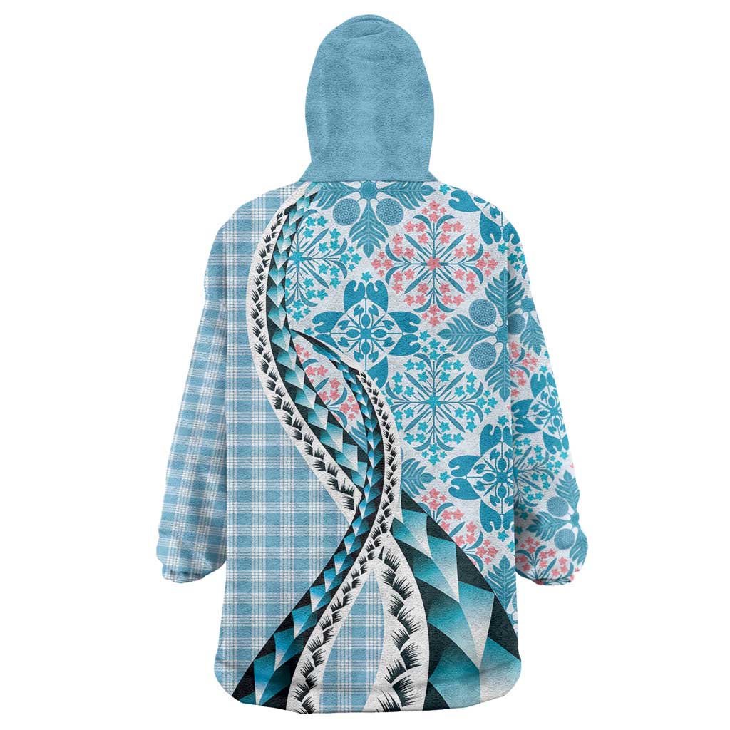 Aloha Vintage Palaka Floral Hawaiian Quilt Wearable Blanket Hoodie Uliuli Motif LT9 - Polynesian Pride