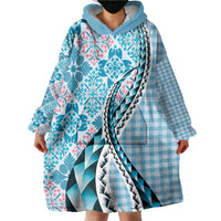 Aloha Vintage Palaka Floral Hawaiian Quilt Wearable Blanket Hoodie Uliuli Motif LT9 - Polynesian Pride