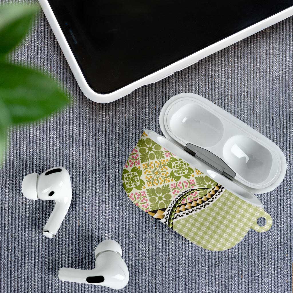 Aloha Vintage Palaka Floral Hawaiian Quilt AirPods Case Omaomao Motif LT9 - Polynesian Pride