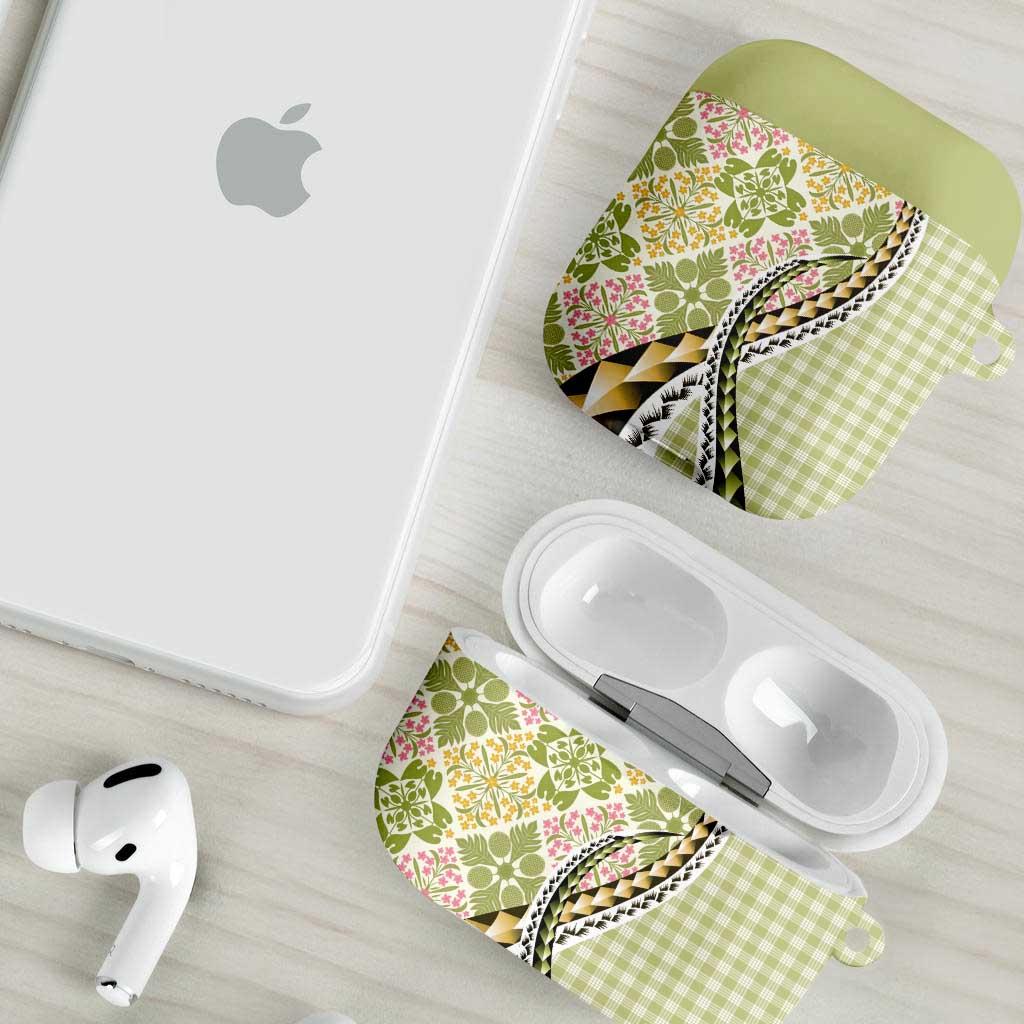 Aloha Vintage Palaka Floral Hawaiian Quilt AirPods Case Omaomao Motif LT9 - Polynesian Pride