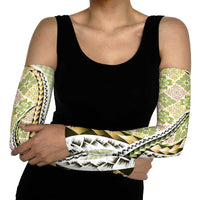 Aloha Vintage Palaka Floral Hawaiian Quilt Arm Sleeves Omaomao Motif LT9 - Polynesian Pride