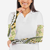 Aloha Vintage Palaka Floral Hawaiian Quilt Arm Sleeves Omaomao Motif LT9 - Polynesian Pride