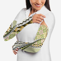 Aloha Vintage Palaka Floral Hawaiian Quilt Arm Sleeves Omaomao Motif LT9 - Polynesian Pride