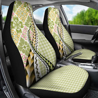 Aloha Vintage Palaka Floral Hawaiian Quilt Car Seat Cover Omaomao Motif LT9 - Polynesian Pride