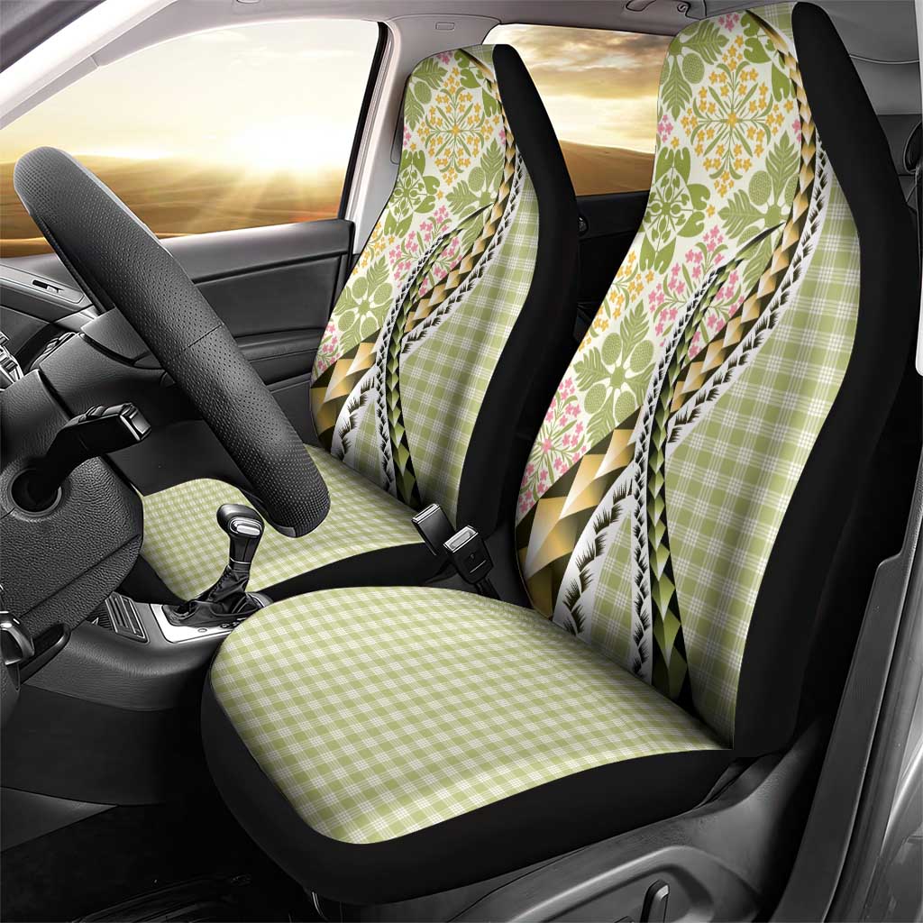 Aloha Vintage Palaka Floral Hawaiian Quilt Car Seat Cover Omaomao Motif LT9 - Polynesian Pride