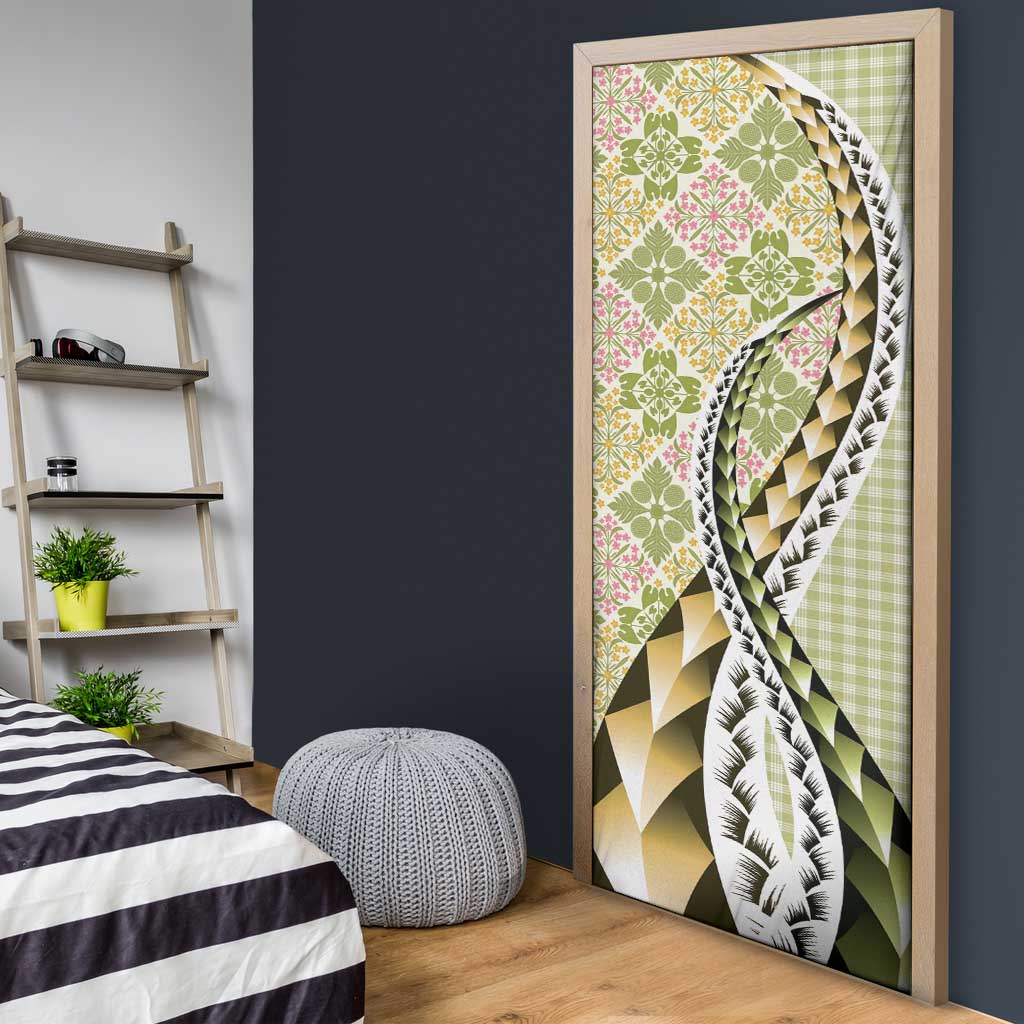 Aloha Vintage Palaka Floral Hawaiian Quilt Door Cover Omaomao Motif LT9 - Polynesian Pride
