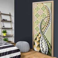 Aloha Vintage Palaka Floral Hawaiian Quilt Door Cover Omaomao Motif LT9 - Polynesian Pride
