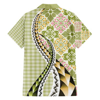 Aloha Vintage Palaka Floral Hawaiian Quilt Family Matching Puletasi and Hawaiian Shirt Omaomao Motif LT9 - Polynesian Pride