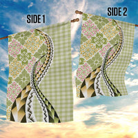 Aloha Vintage Palaka Floral Hawaiian Quilt Garden Flag Omaomao Motif LT9 - Polynesian Pride