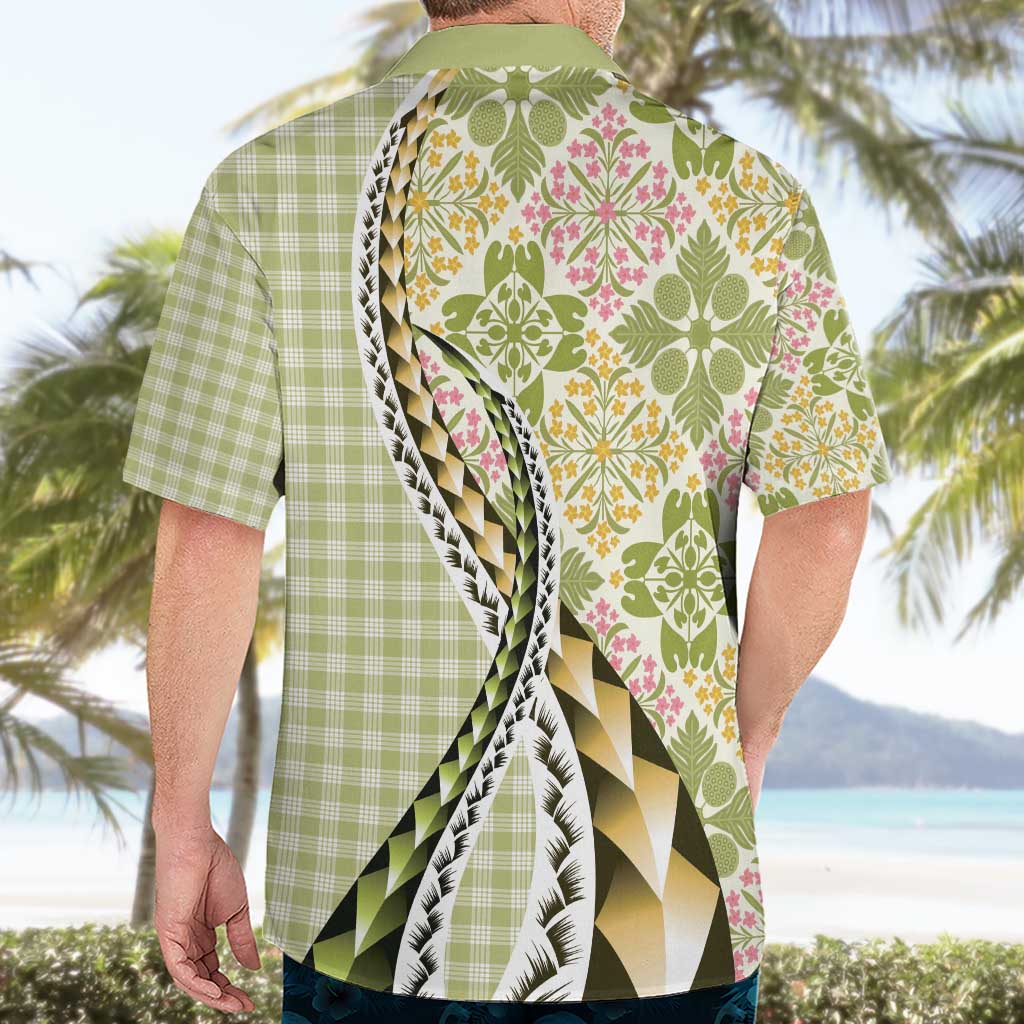 Aloha Vintage Palaka Floral Hawaiian Quilt Hawaiian Shirt Omaomao Motif LT9 - Polynesian Pride