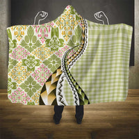 Aloha Vintage Palaka Floral Hawaiian Quilt Hooded Blanket Omaomao Motif LT9 - Polynesian Pride