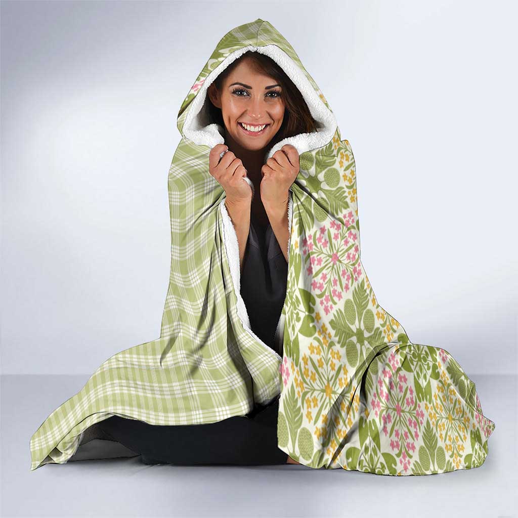Aloha Vintage Palaka Floral Hawaiian Quilt Hooded Blanket Omaomao Motif LT9 - Polynesian Pride
