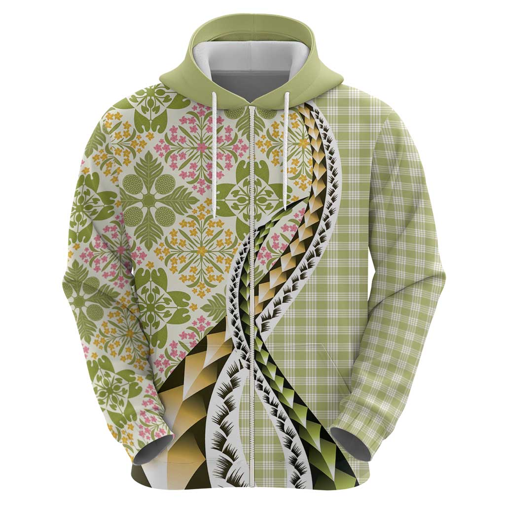 Aloha Vintage Palaka Floral Hawaiian Quilt Hoodie Omaomao Motif LT9 - Polynesian Pride