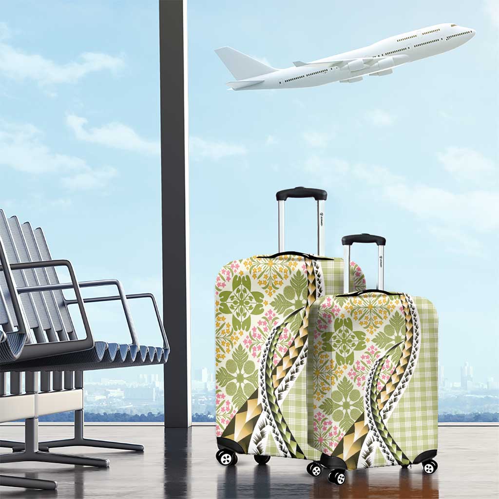 Aloha Vintage Palaka Floral Hawaiian Quilt Luggage Cover Omaomao Motif LT9 - Polynesian Pride