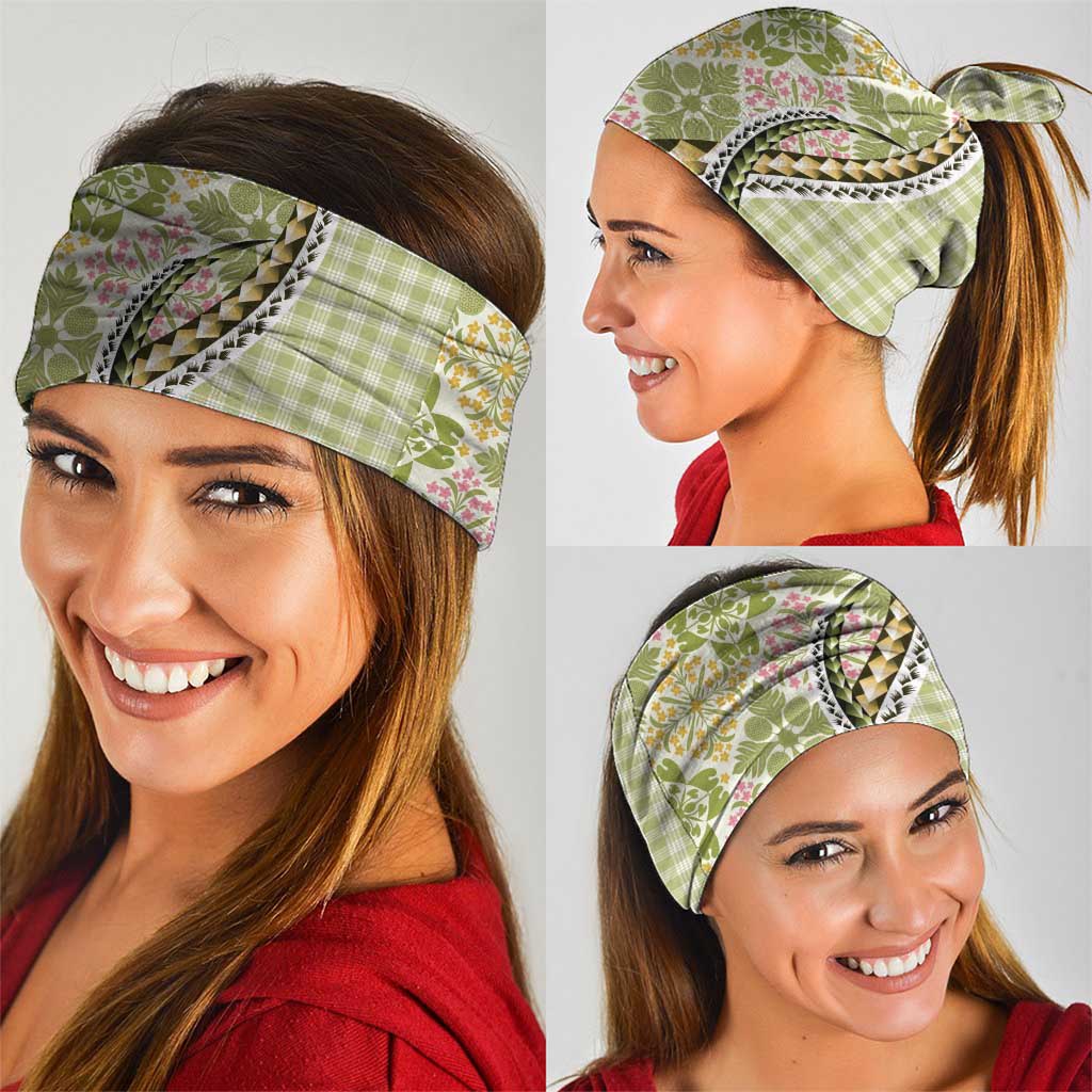 Aloha Vintage Palaka Floral Hawaiian Quilt Neck Gaiter Omaomao Motif - Polynesian Pride