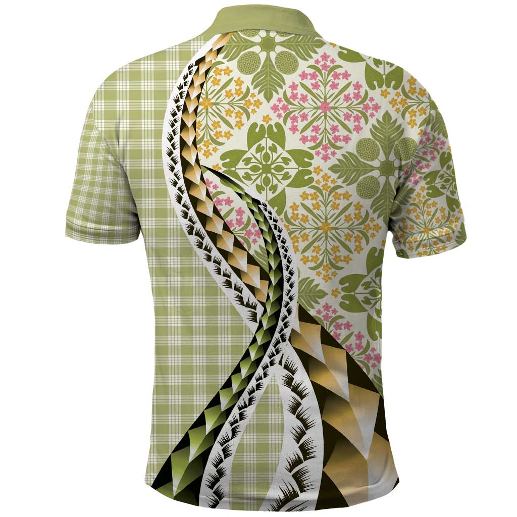 Aloha Vintage Palaka Floral Hawaiian Quilt Polo Shirt Omaomao Motif LT9 - Polynesian Pride