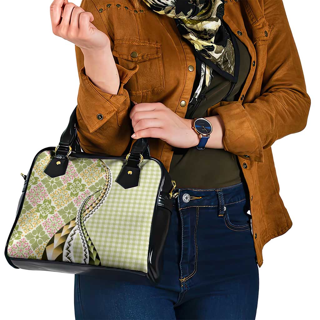 Aloha Vintage Palaka Floral Hawaiian Quilt Shoulder Handbag Omaomao Motif - Polynesian Pride