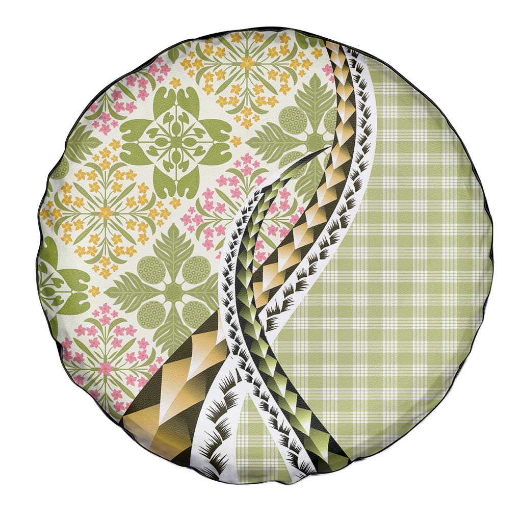 Aloha Vintage Palaka Floral Hawaiian Quilt Spare Tire Cover Omaomao Motif LT9 - Polynesian Pride
