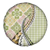 Aloha Vintage Palaka Floral Hawaiian Quilt Spare Tire Cover Omaomao Motif LT9 - Polynesian Pride