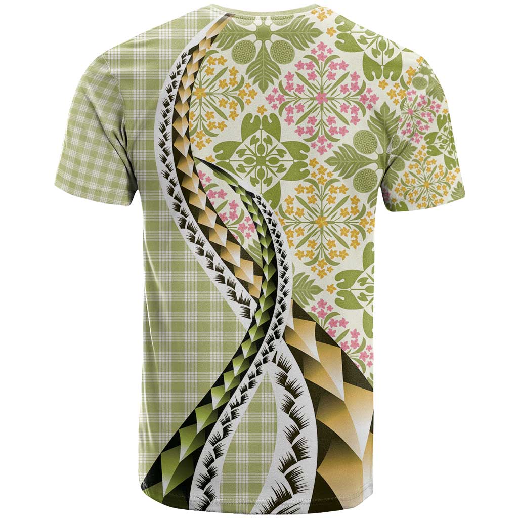 Aloha Vintage Palaka Floral Hawaiian Quilt T Shirt Omaomao Motif LT9 - Polynesian Pride