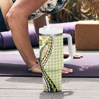 Aloha Vintage Palaka Floral Hawaiian Quilt Tumbler With Handle Omaomao Motif LT9 - Polynesian Pride