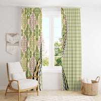 Aloha Vintage Palaka Floral Hawaiian Quilt Window Curtain Omaomao Motif - Polynesian Pride