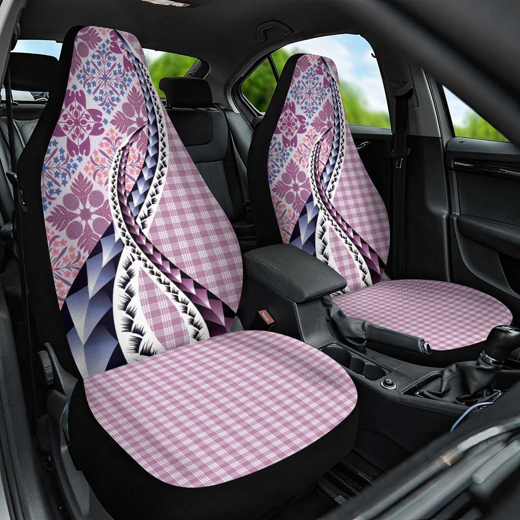 Aloha Vintage Palaka Floral Hawaiian Quilt Car Seat Cover Akala Motif LT9 One Size Pink - Polynesian Pride