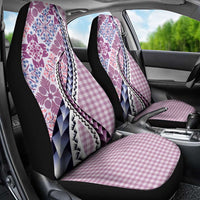 Aloha Vintage Palaka Floral Hawaiian Quilt Car Seat Cover Akala Motif LT9 - Polynesian Pride