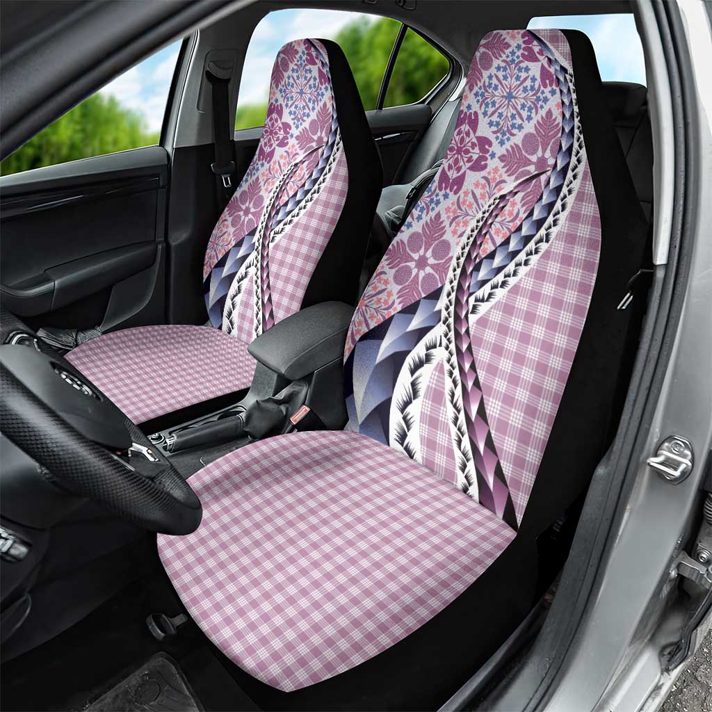 Aloha Vintage Palaka Floral Hawaiian Quilt Car Seat Cover Akala Motif LT9 - Polynesian Pride