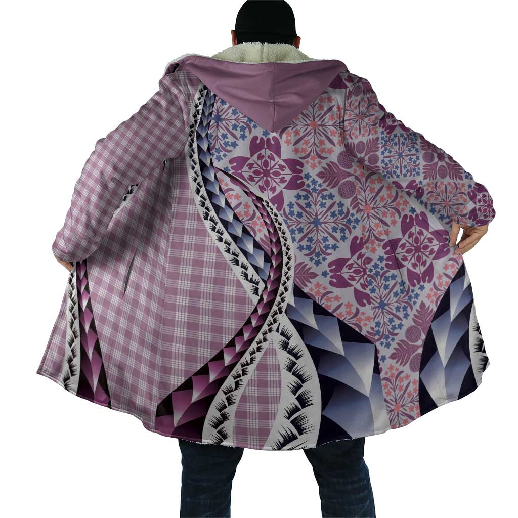 Aloha Vintage Palaka Floral Hawaiian Quilt Cloak Akala Motif - Polynesian Pride