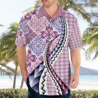 Aloha Vintage Palaka Floral Hawaiian Quilt Hawaiian Shirt Akala Motif LT9 - Polynesian Pride