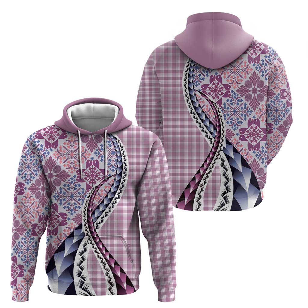 Aloha Vintage Palaka Floral Hawaiian Quilt Hoodie Akala Motif LT9 - Polynesian Pride