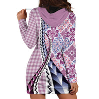 Aloha Vintage Palaka Floral Hawaiian Quilt Hoodie Dress Akala Motif LT9 - Polynesian Pride
