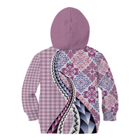 Aloha Vintage Palaka Floral Hawaiian Quilt Kid Hoodie Akala Motif LT9 - Polynesian Pride
