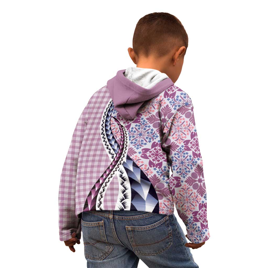 Aloha Vintage Palaka Floral Hawaiian Quilt Kid Hoodie Akala Motif LT9 - Polynesian Pride