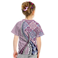 Aloha Vintage Palaka Floral Hawaiian Quilt Kid T Shirt Akala Motif LT9 - Polynesian Pride