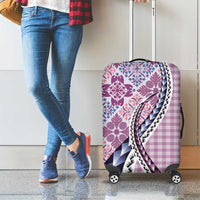 Aloha Vintage Palaka Floral Hawaiian Quilt Luggage Cover Akala Motif LT9 - Polynesian Pride