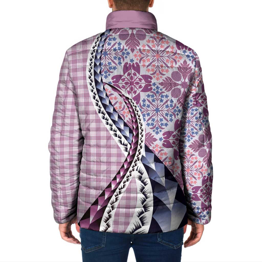Aloha Vintage Palaka Floral Hawaiian Quilt Padded Jacket Akala Motif - Polynesian Pride