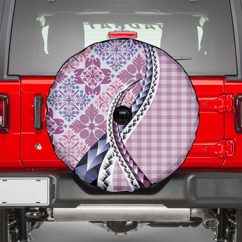 Aloha Vintage Palaka Floral Hawaiian Quilt Spare Tire Cover Akala Motif LT9 - Polynesian Pride