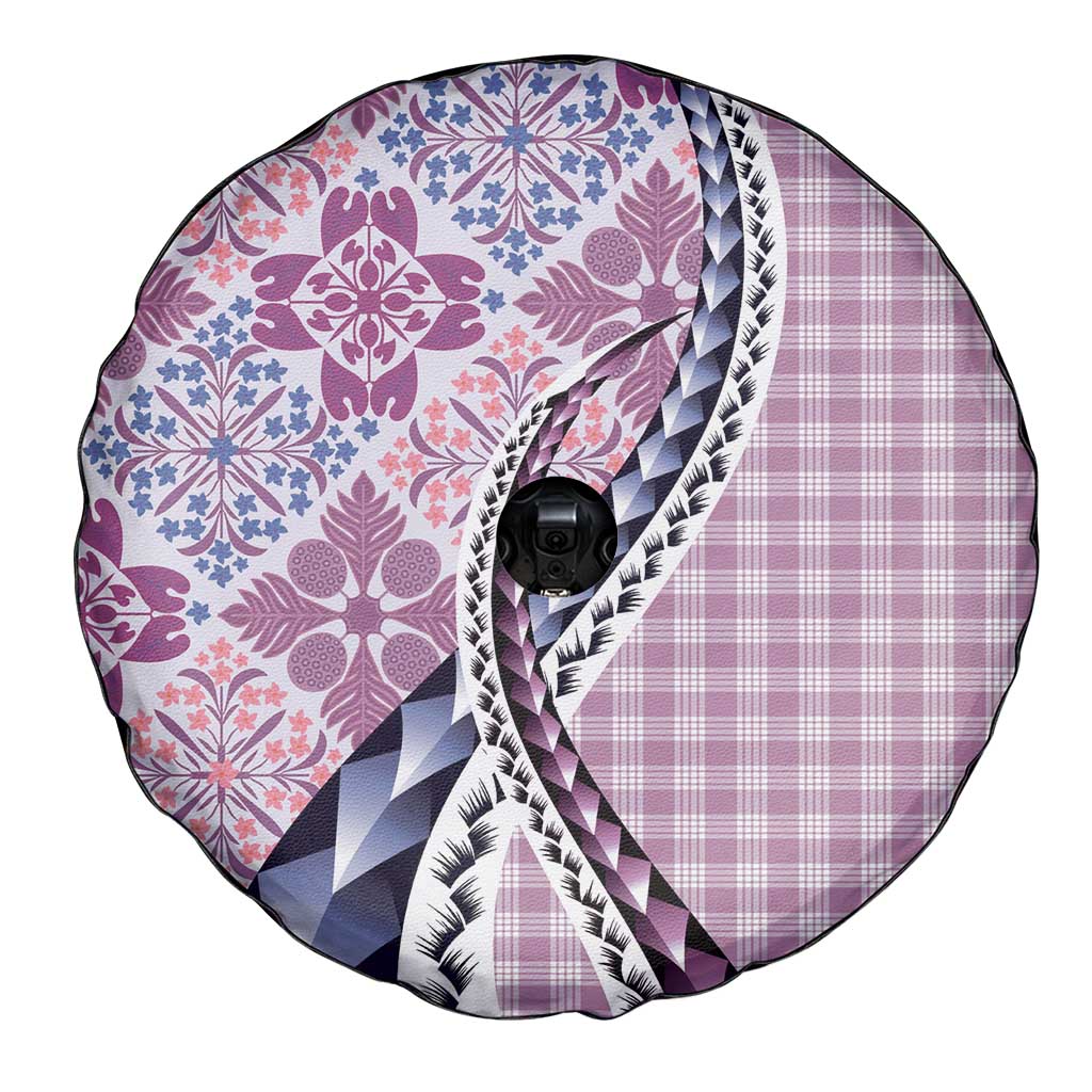 Aloha Vintage Palaka Floral Hawaiian Quilt Spare Tire Cover Akala Motif LT9 - Polynesian Pride