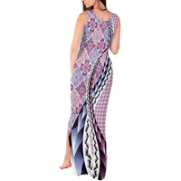 Aloha Vintage Palaka Floral Hawaiian Quilt Tank Maxi Dress Akala Motif LT9 - Polynesian Pride