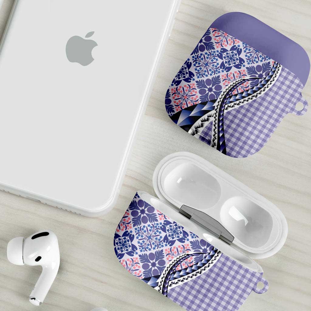 Aloha Vintage Palaka Floral Hawaiian Quilt AirPods Case Poni Motif - Polynesian Pride
