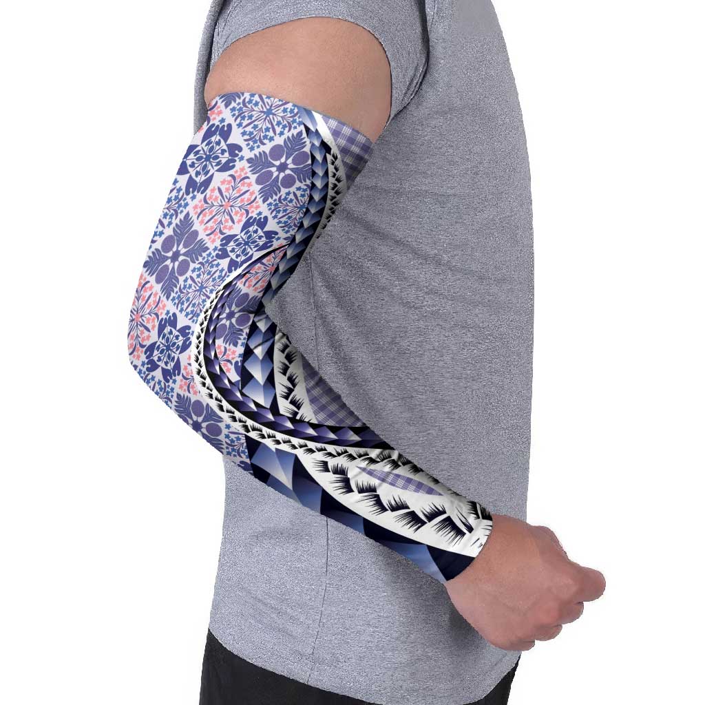 Aloha Vintage Palaka Floral Hawaiian Quilt Arm Sleeves Poni Motif - Polynesian Pride