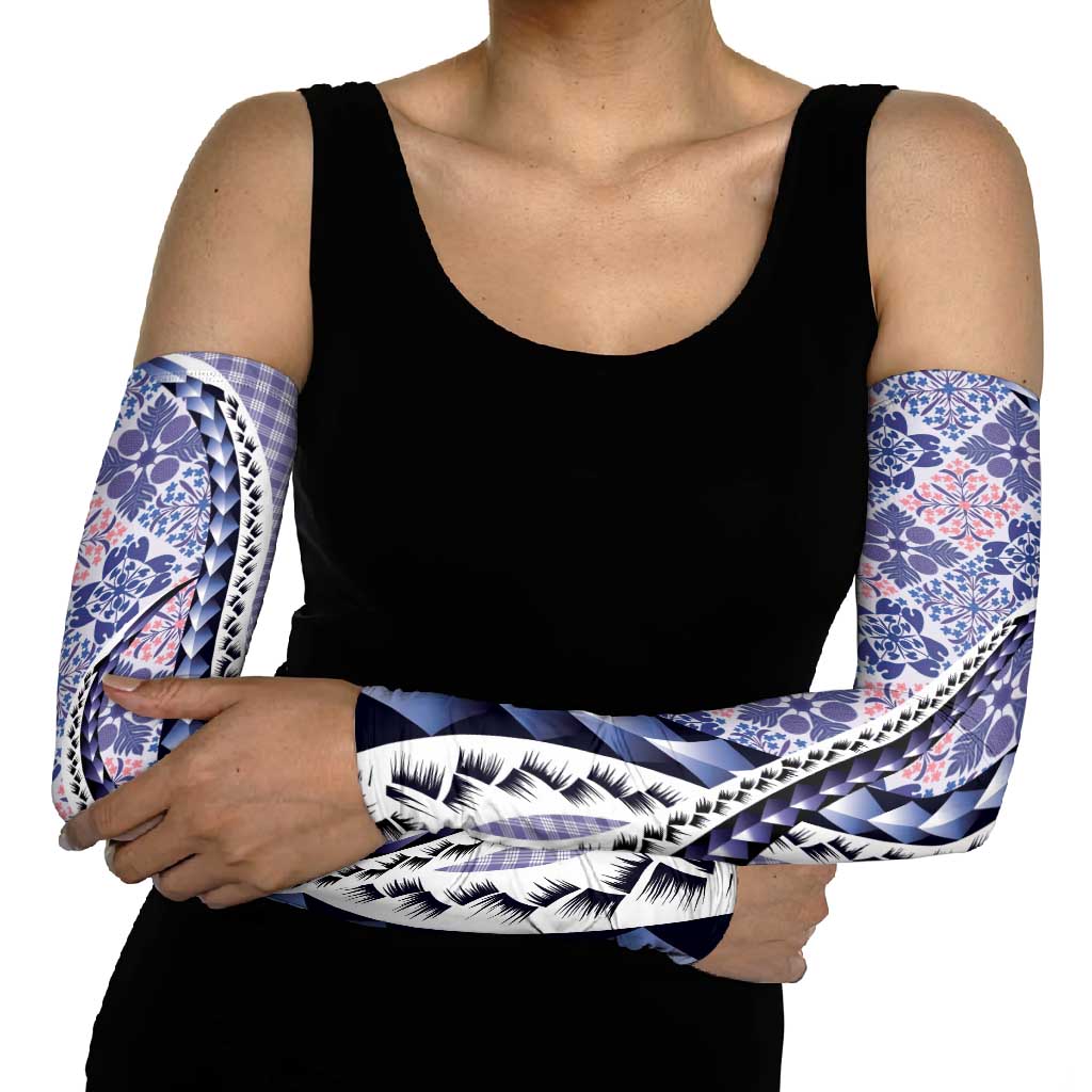 Aloha Vintage Palaka Floral Hawaiian Quilt Arm Sleeves Poni Motif - Polynesian Pride