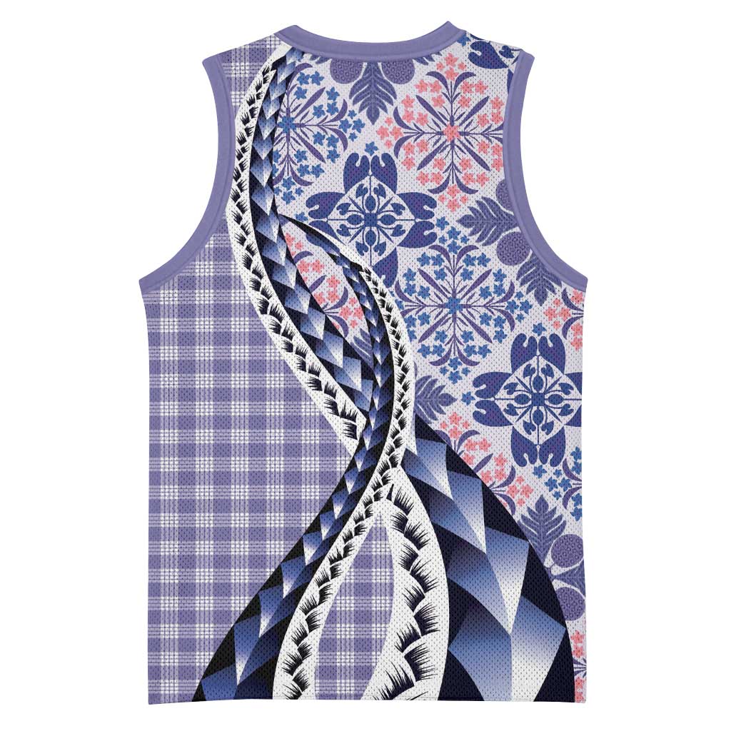 Aloha Vintage Palaka Floral Hawaiian Quilt Basketball Jersey Poni Motif LT9 - Polynesian Pride